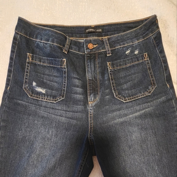 SINCERELY HULES SIZE 11/30 Blue Flare Wide Leg Jeans - Picture 4 of 14